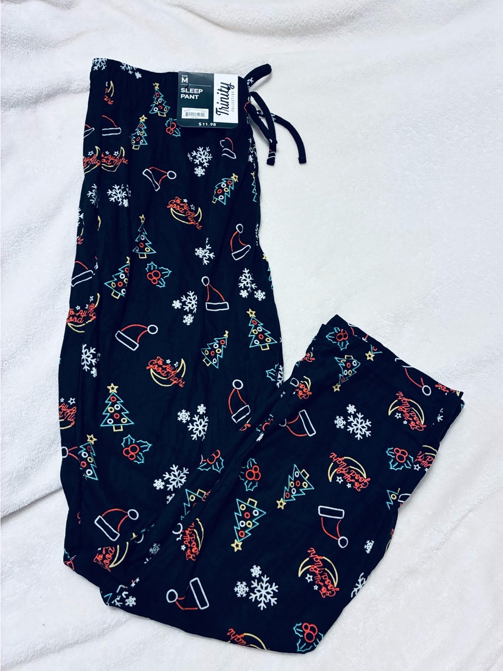 NWT Mens SOFT Christmas Sleep Pants Trinity Collection Lounge Pants Medium 32-34